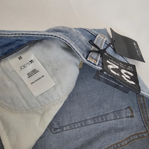 Joe’s Jeans High Rise Straight Crop Aruna Wash Button Fly Denim Size 32 NWT - Picture 6 of 12